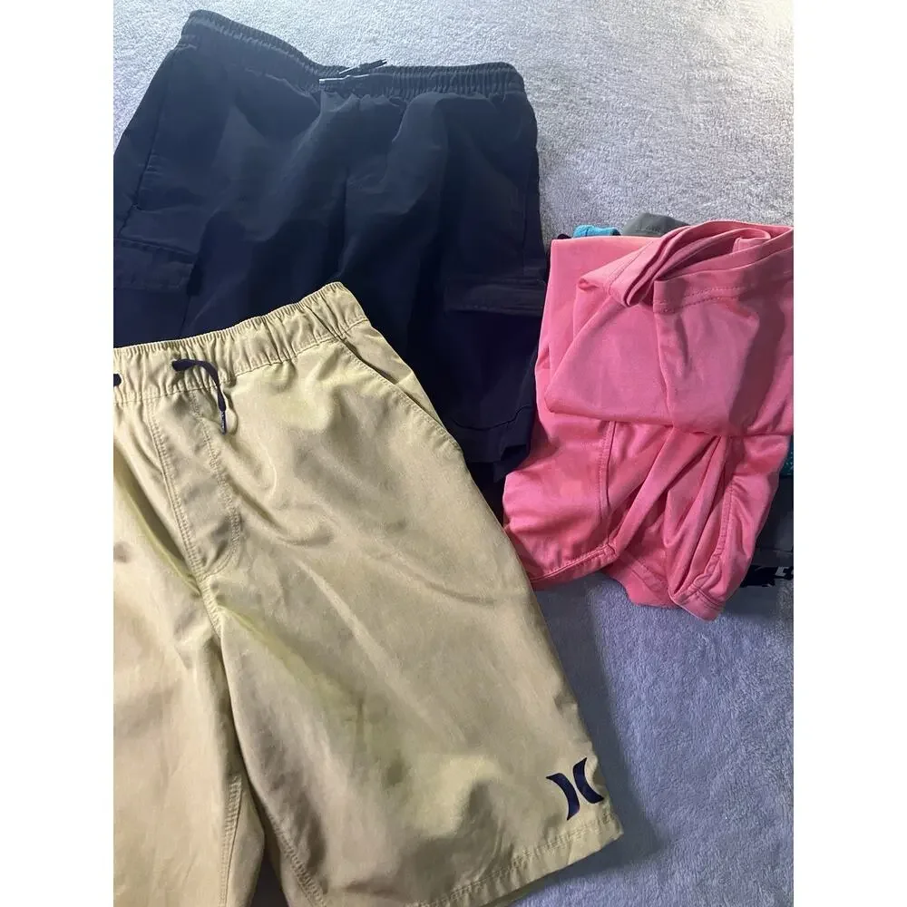 New Balance Nike Champion Hurley Wonder Nation Boys Lot 10/M/L Shorts Tees 8pc.